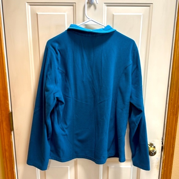 Lands' End Teal Thermacheck Fleece  Zip-Up Jacket size XL / 18 - Picture 2 of 6